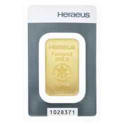 Goudbaar Heraeus 31,1 gram met certificaat