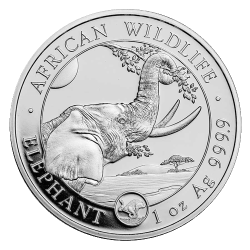 Zilveren Somalische Olifant 1 OZ divers jaar