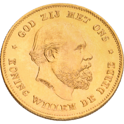 Gouden tientje Willem III Overslag 1875/74